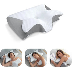 Cuscino Cervicale Ortopedico 2 in 1 – Memory Foam Ergonomico Contour | Sollievo per Dolori al Collo