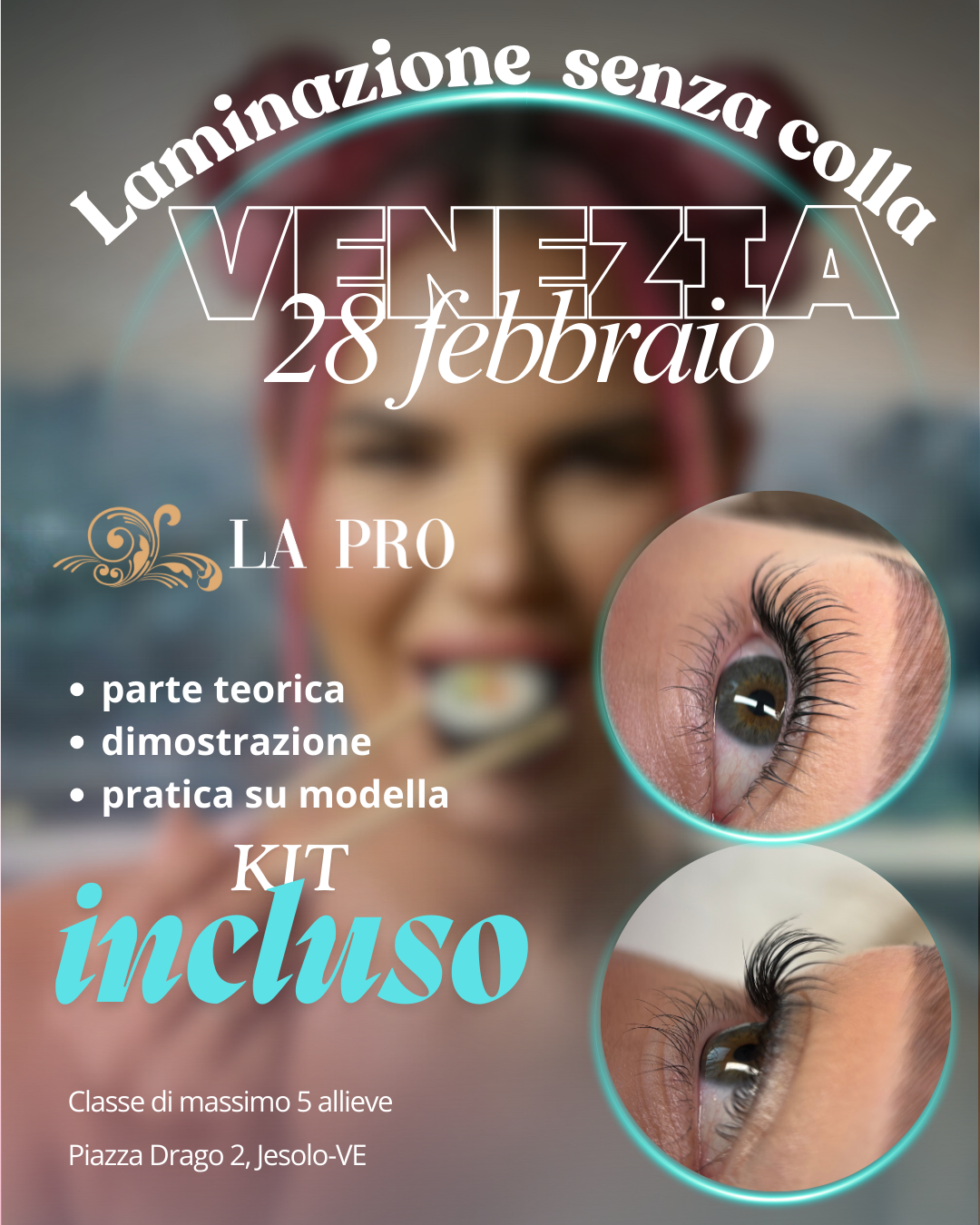 In classe - Corso di laminazione ciglia e sopracciglia - metodo coreano senza colla (caparra)