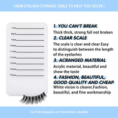 Supporto per ciglia in acrilico, supporto per ciglia individuali, tavoletta per ciglia, strumenti per il trucco, tavolozza per il trucco, estensione delle ciglia, pannello in acrilico