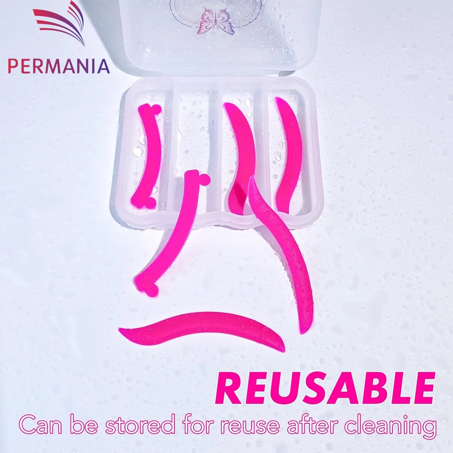 Bigodini Fuxia Lash Lift Shields&Ribbon Ciglia Cuscinetti Coreani per Lash Lift Piegaciglia Super Morbido Estremo Occhi-Aperti