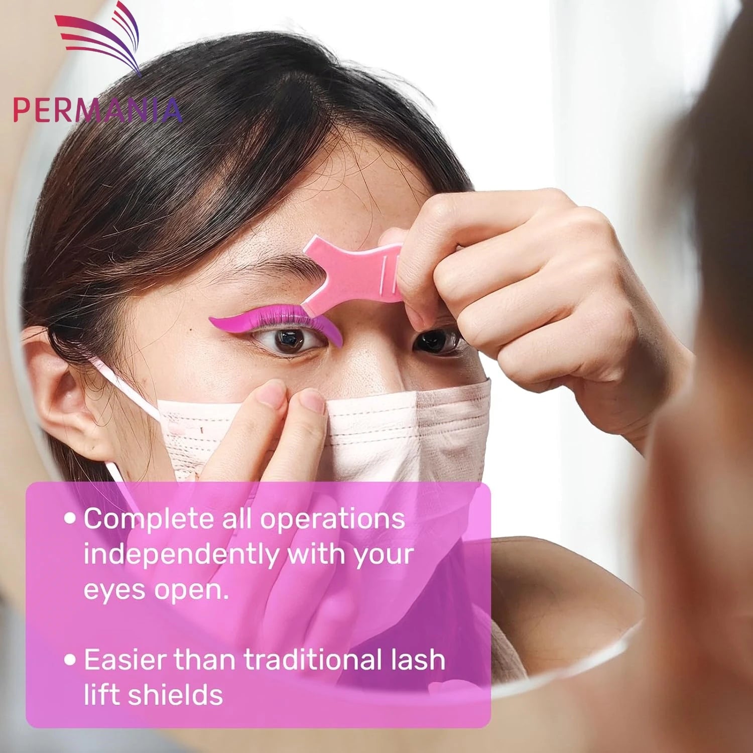 Bigodini Fuxia Lash Lift Shields&Ribbon Ciglia Cuscinetti Coreani per Lash Lift Piegaciglia Super Morbido Estremo Occhi-Aperti